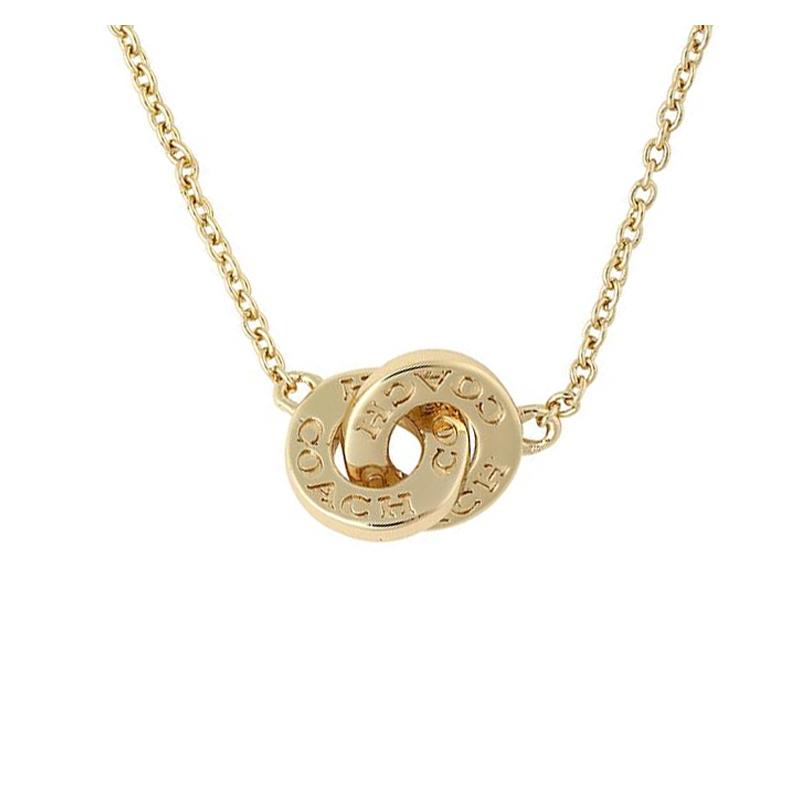COACH Brand Original Design Brass Necklace Women s Gold