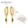 925 Silver Needle Rivet Micropaved Zircon Pendant Hoop Earrings For Women Punk Vintage Earrings Fashion Party Jewelry Gifts