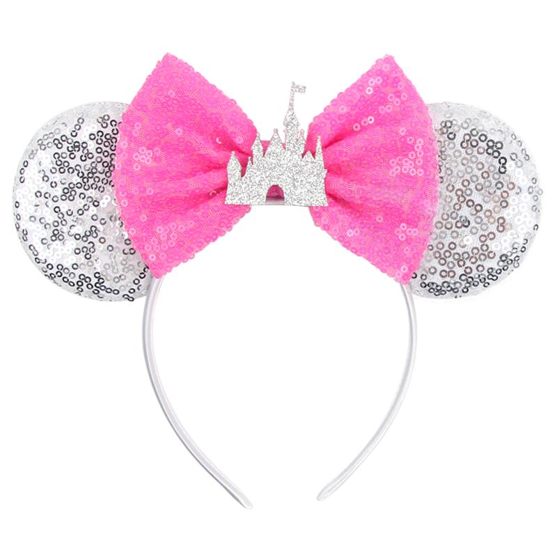 Disney Glänzendes Schloss Mausohren Stirnband Jungen Mädchen Festival Party Cosplay Haarband Frauen DIY Haarschmuck Cartoon Geschenk