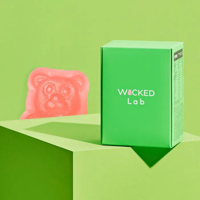 Wicked Lab Pink Gummy Bear 1 Flasche Hochkonzentriertes Biotin Multivitamin Gemüse Vegan Gelee (40 Gummibärchen)
