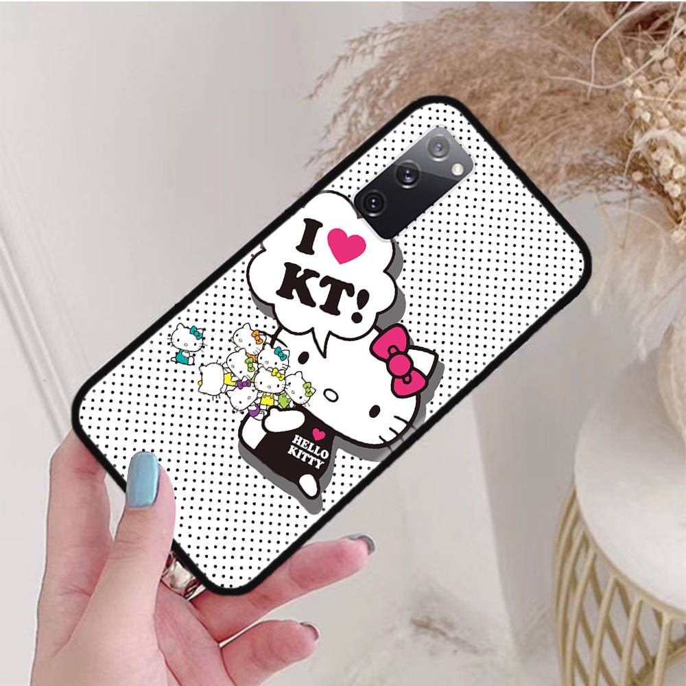 Schwarze Hülle für Xiaomi Poco X6 X4 M5 M6 F5 F6 C65 C55 C50 C51 C40 Pro Redmi 14C A3X 13C 12C 11T 10A 9C Note 7 6 8A Plus L-5 Hello Kitty