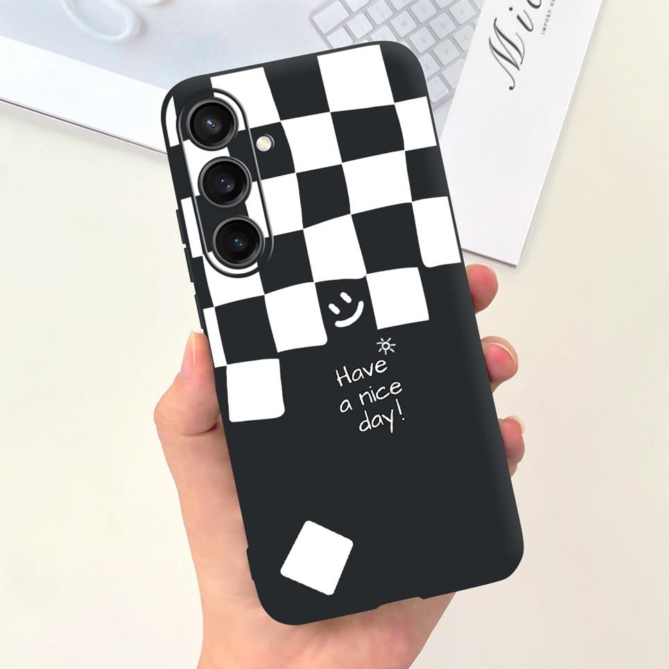 For Funda Samsung Galaxy A35 A25 2023 5G Case SM-A356B SM-A256B Black Cat Moon Night Fashion Coque Etui Matte Silicone Housing