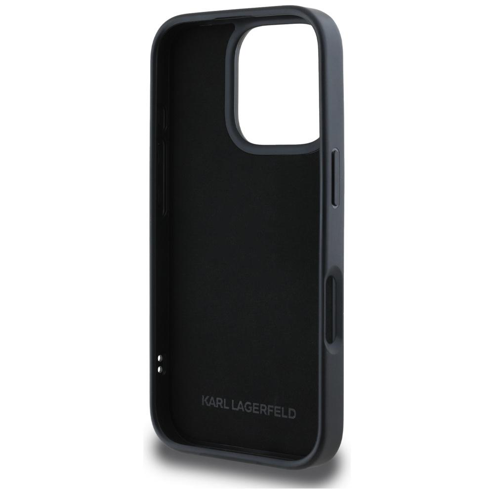 Karl Lagerfeld Hc 3D Rubber Double Heads Case For Iphone 16 Pro Black