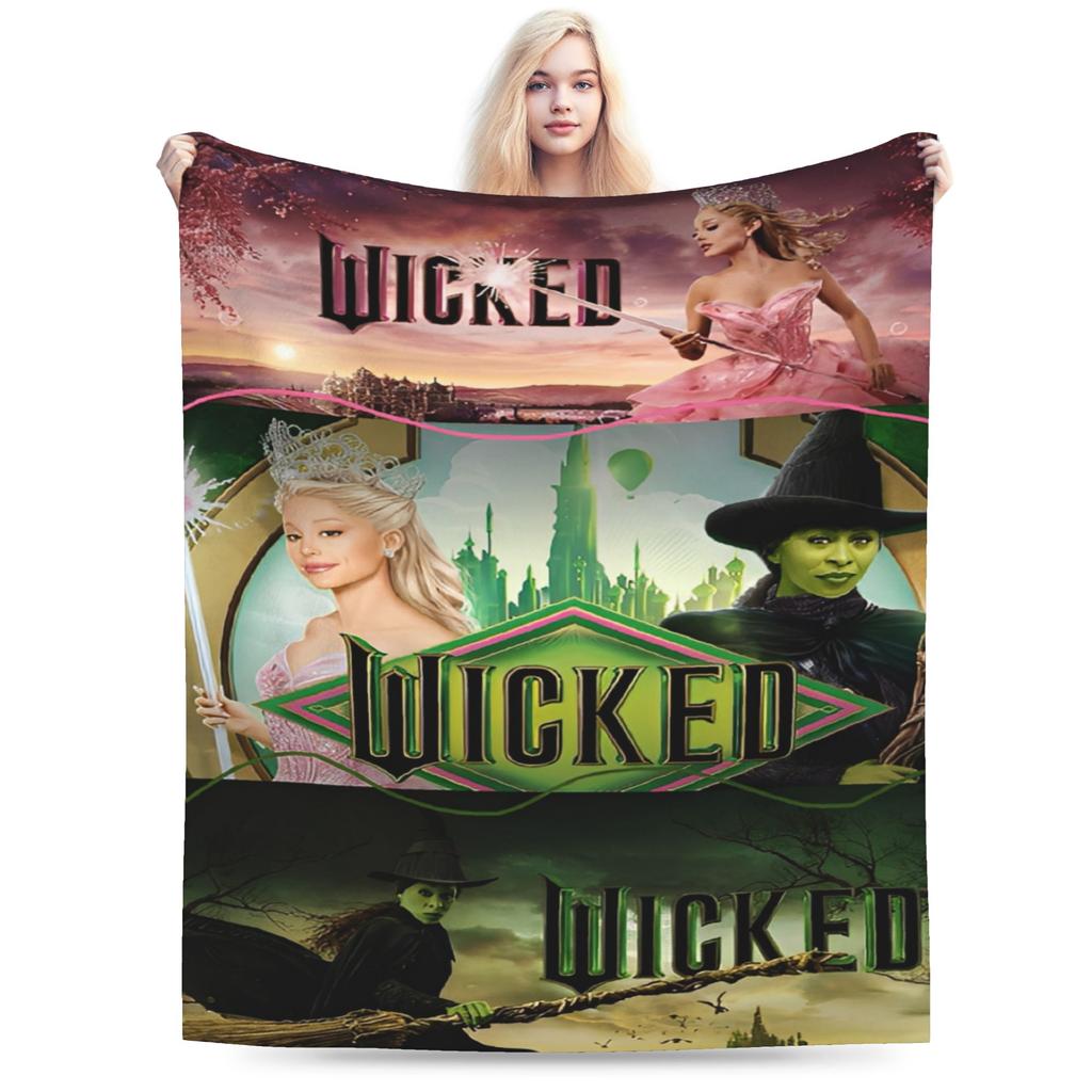 Wicked For Good Merch Blankets Lightweight Thin Fleece Throw Blankets Comfortable Rug Piece