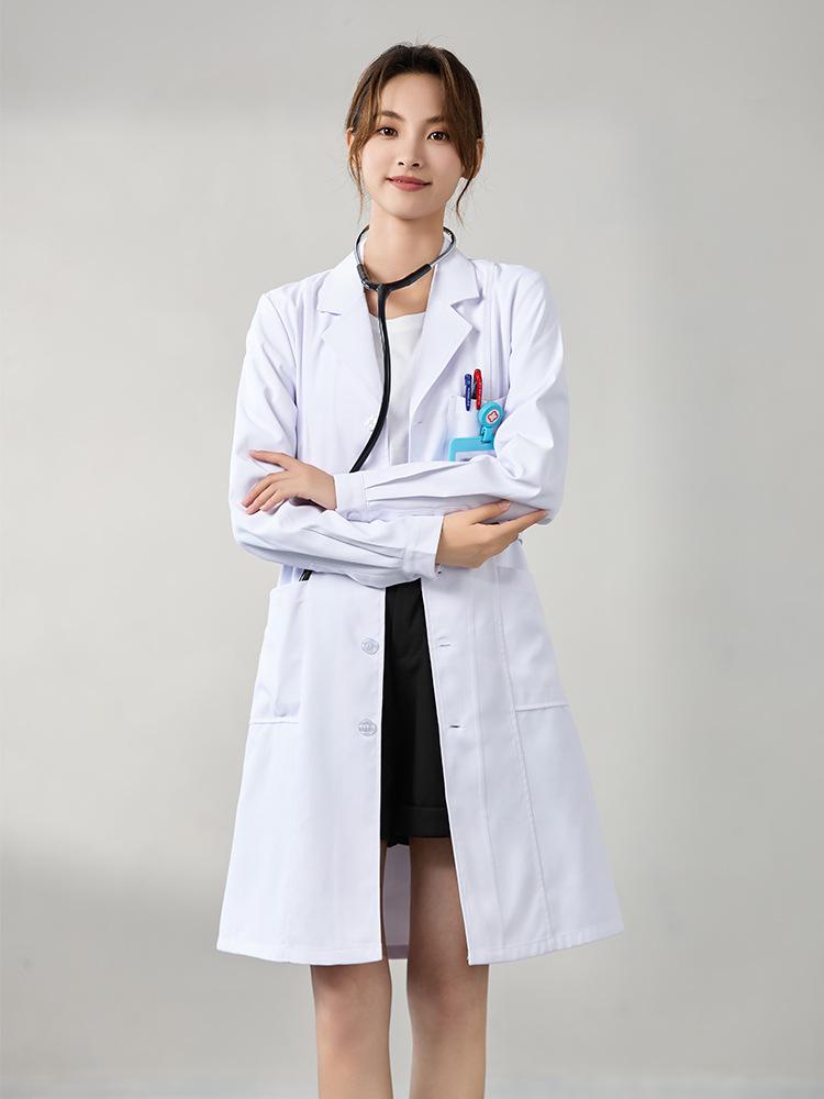 Saint Snowland Îmbrăcăminte medicală unisex: Halat Alb cu Mâneci Lungi și Scurte, Protecție Muncă Albastru pentru Utilizare Spitalicească și de Laborator