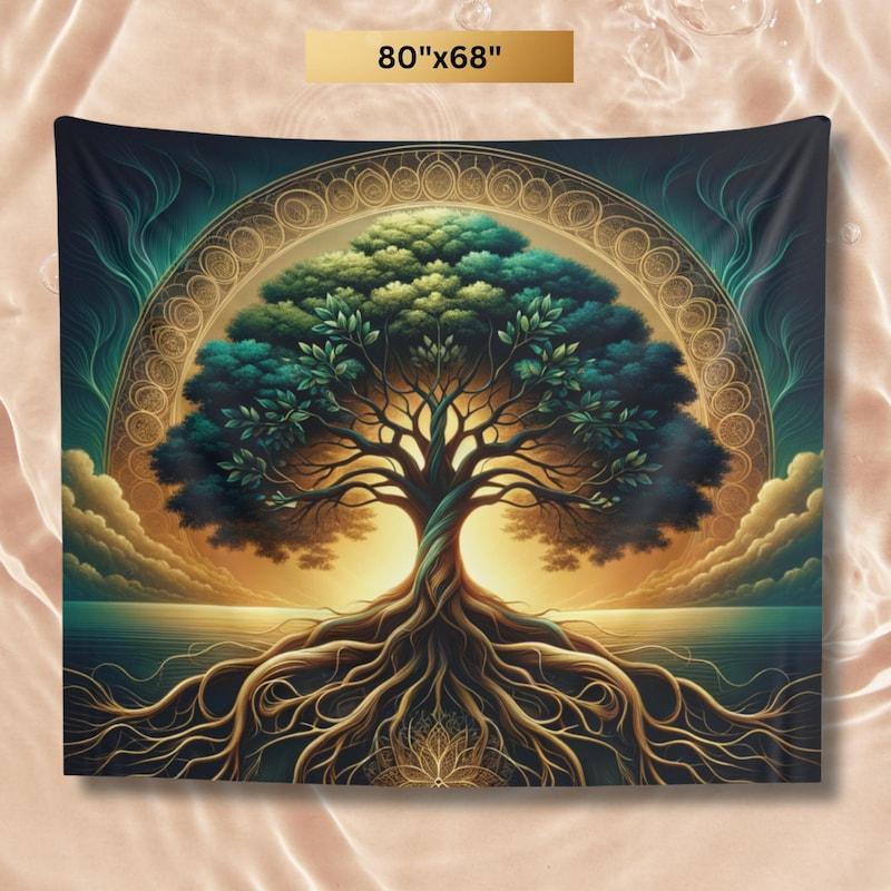 Tree of Life Tapestry Bohemian Yggdrasil 75x100