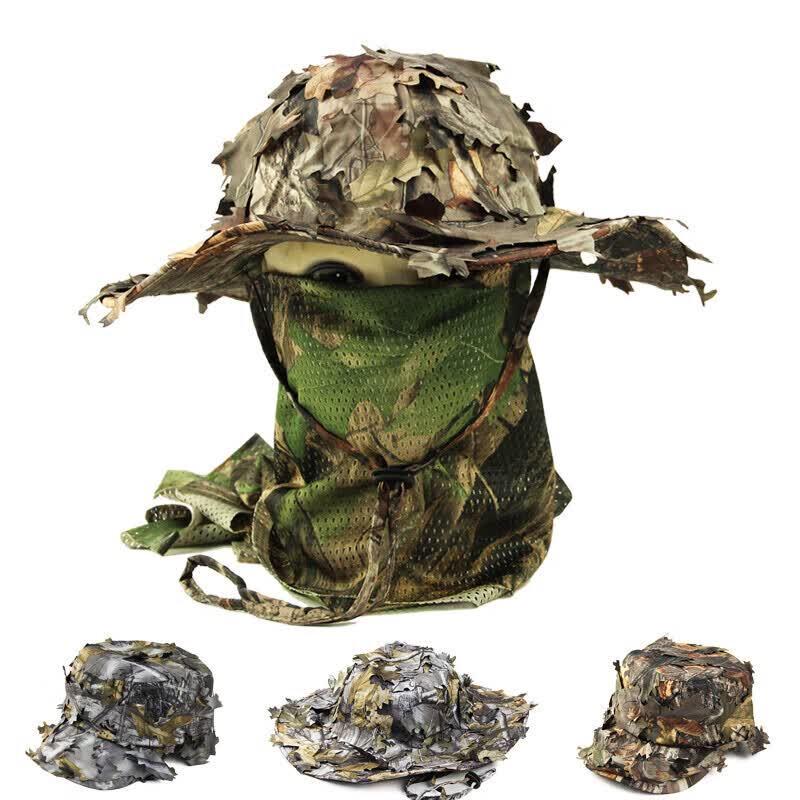 Tactical Camo Bucket Hat with Face Scarf