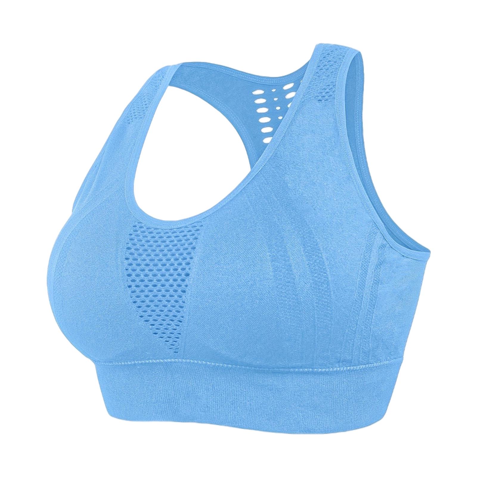 Zeriluna Breathable Soft Support Sports Bra – Skin-Friendly Everyday Comfort 3XL синий