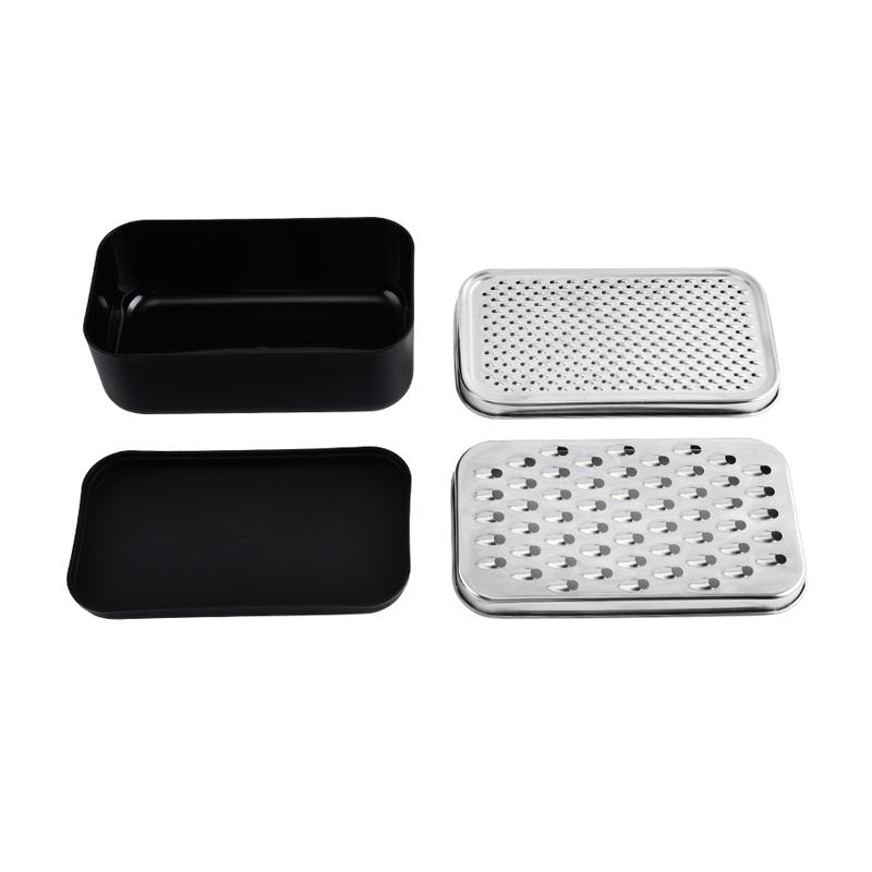 Double-sided Cheese Grater Stainless Steel Cheese Grater with Container Portable Shredder Ginger Garlic With Lid Kitchen Tool