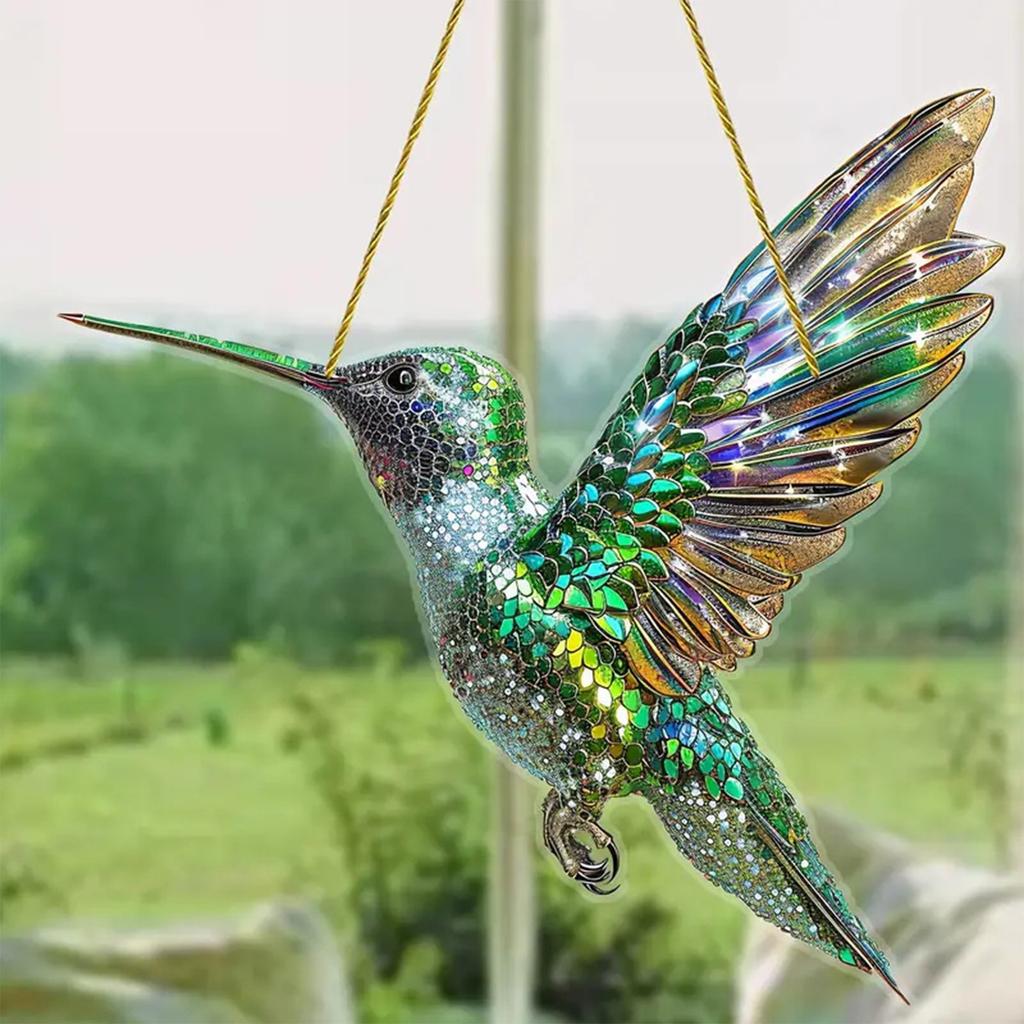 Bird Acrylic Sun Catchers Flat Pendant, Home Outdoor Garden Courtyard Hanging Decoration Ornaments