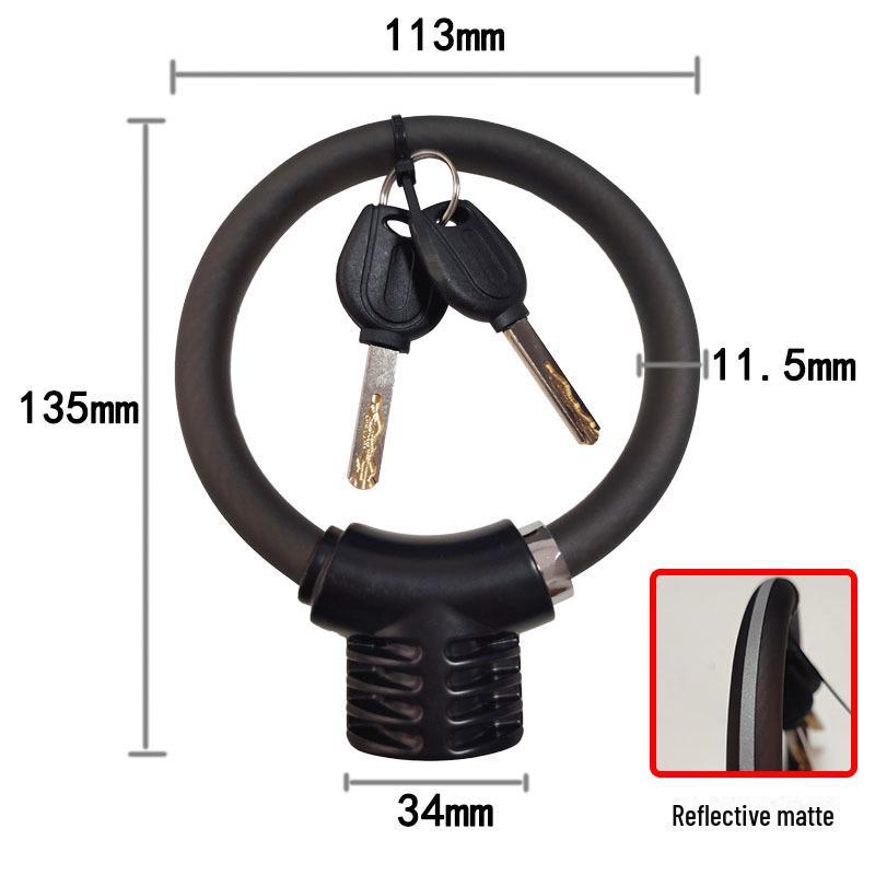 Universal Bike Lock: Anti-Theft Password Lock for Mountain Bikes & E-Bikes, Leather Ring, Portable Thick Cable Lock, Durable & Secure.