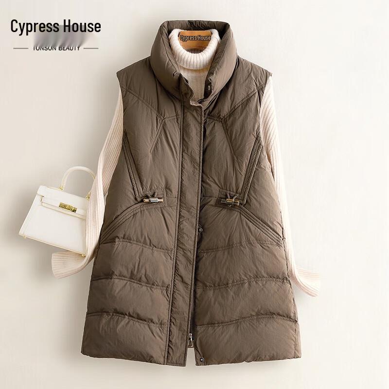 

Siboshe Women s Mid-Length 90% Down Stand Collar Vest L