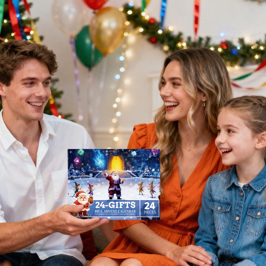Christmas Arrival Calendar Dice Set, 24-day Christmas Countdown Gift, Suitable For RPG, Role-playing Board Game Enthusiasts
