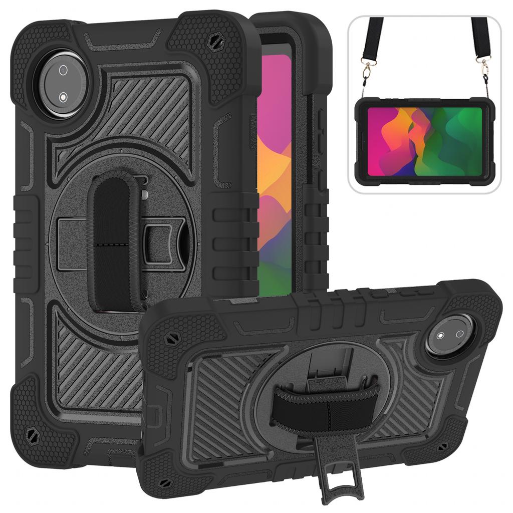 For Xiaomi Redmi Pad SE 4G 8.7 Inch Case Silicone+PC Kickstand Tablet Cover with Shoulder Strap