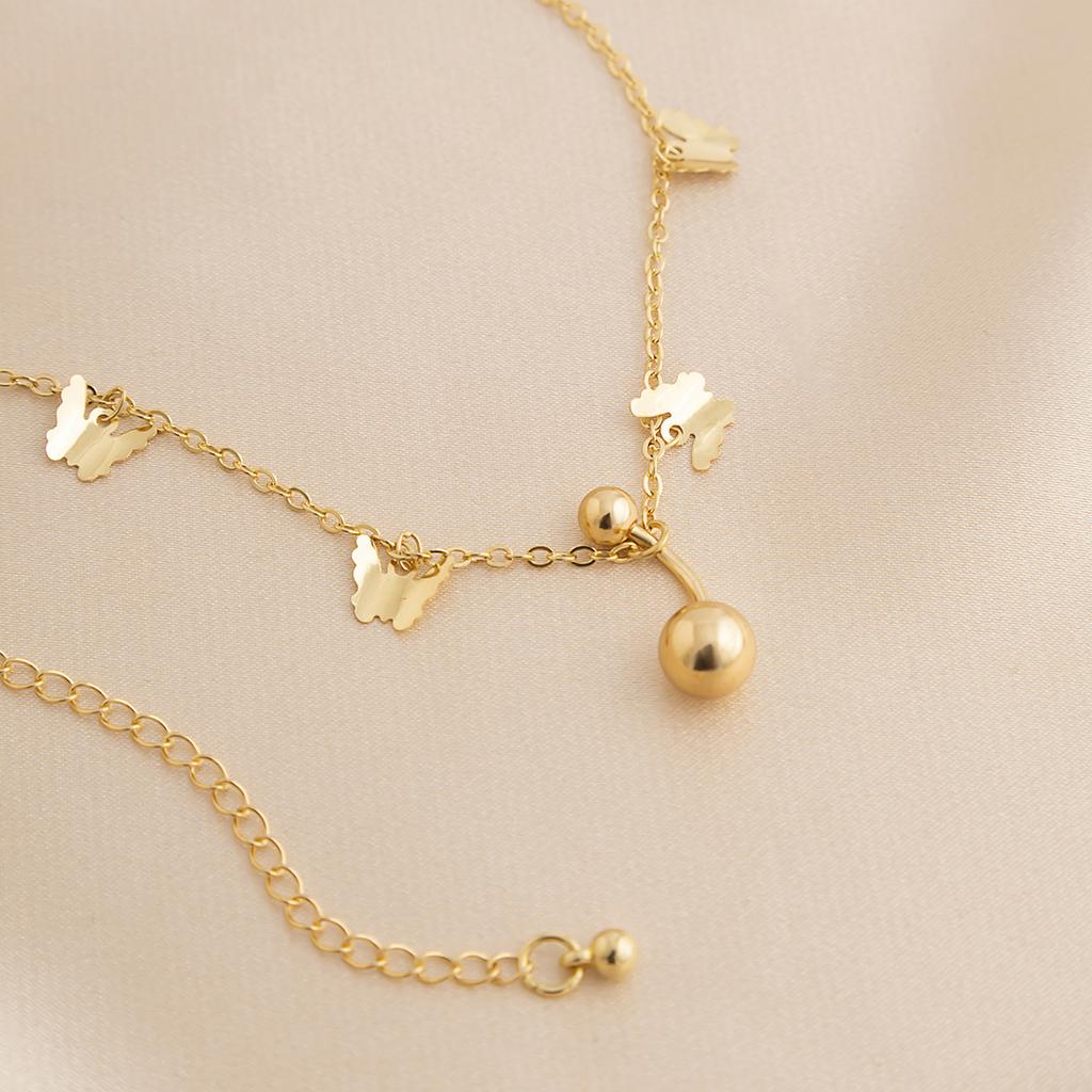 Sweet Cool Spice Girl Merry Su Butterfly Pendant Double Waist Chain Ladies Sexy Street Shoot Single Circle Metal Body Chain