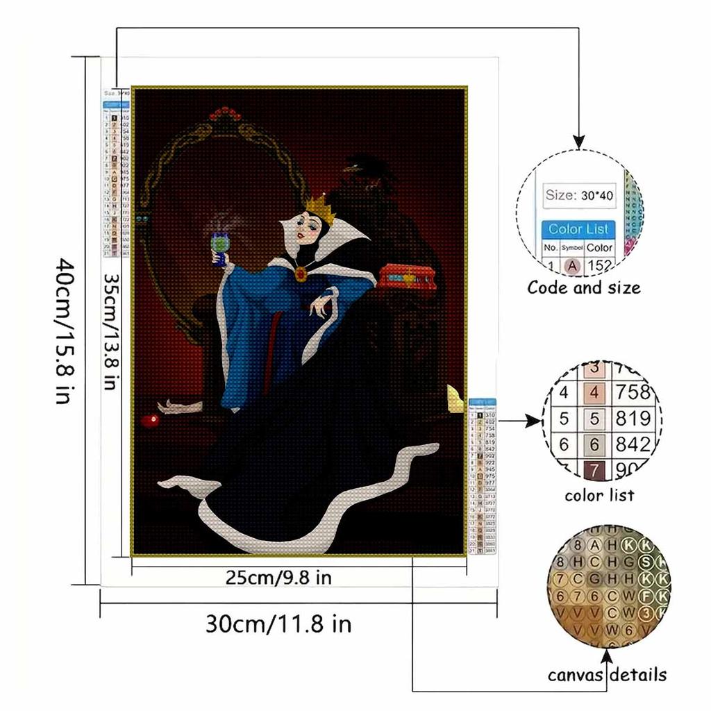 5D Diy Diamond Painting The Queen and Her Mirror Full Drill Rhinestones Mosaic Embroidery Handmade Products Home Decor Gift