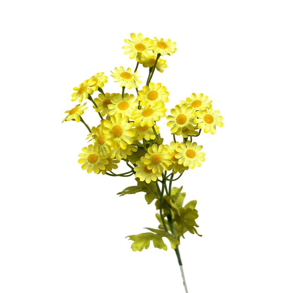 30 Heads of Chamomile Artifiical Flower Branch 50cm Height Flexible Stems Simulation Flower with Green Leaves Wedding Bouquet