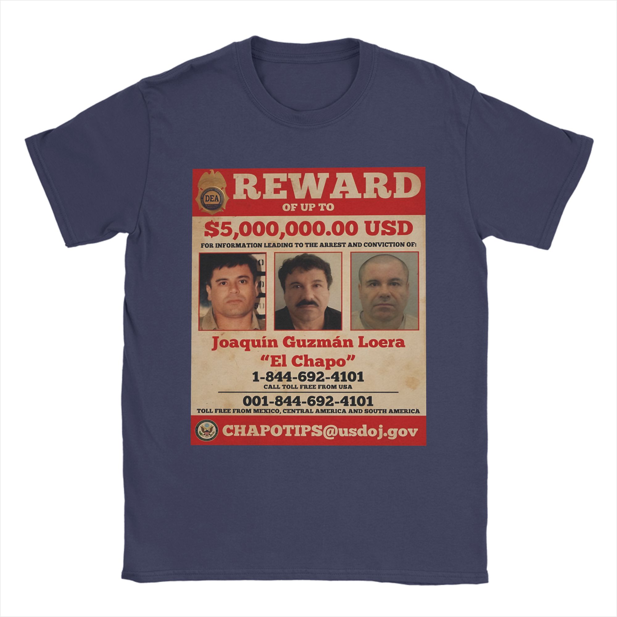 

Unique El Chapo wanted TShirt for Men Round Collar Pure Cotton T Shirts Short Sleeve Tee Shirt Gift Clothing 4XL