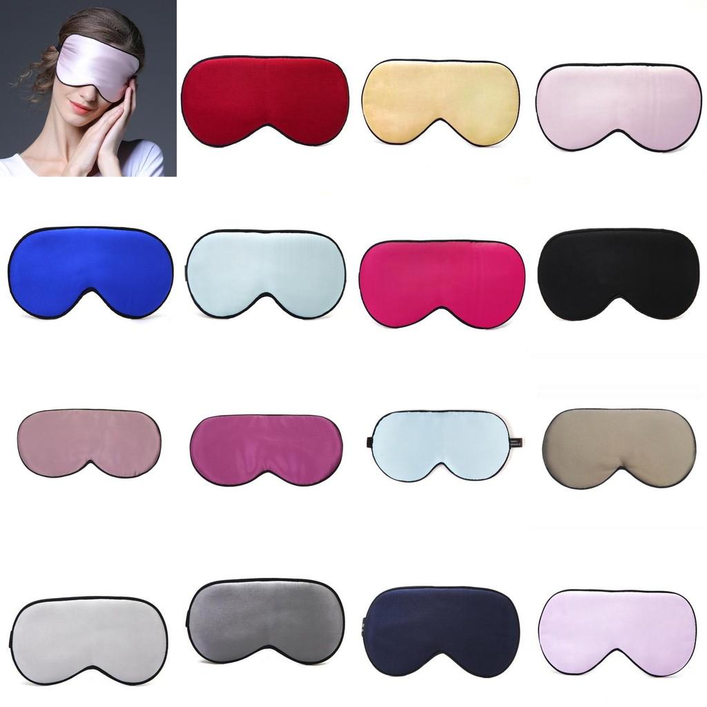Solid Adult Color Double Sided Silk Eye Mask Sleeping Nighttime Supplies Rest