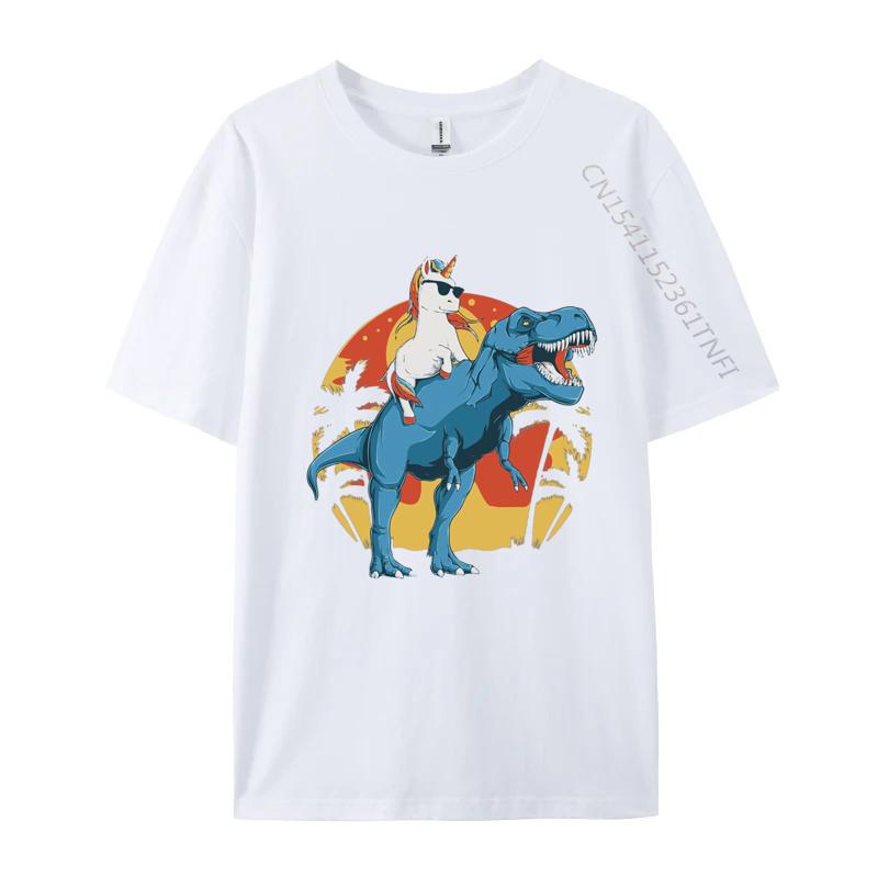 

Unicorn Riding T Rex Dinosaur Girls T Shirt Unisex Cotton Oversized T Shirts Tee Top Harajuku Tshirts Clothing S