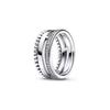 New 925 Silver Sparkling Bow Double Hearted Zircon Ring for Women DIY High Quality Wedding Jewelry Gifts