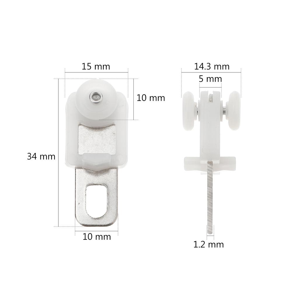 50 Pcs Stainless Steel Heavy Duty Silent Curtain Track Roller With Hooks Strong Wheel Carrier For Decorative Accessories