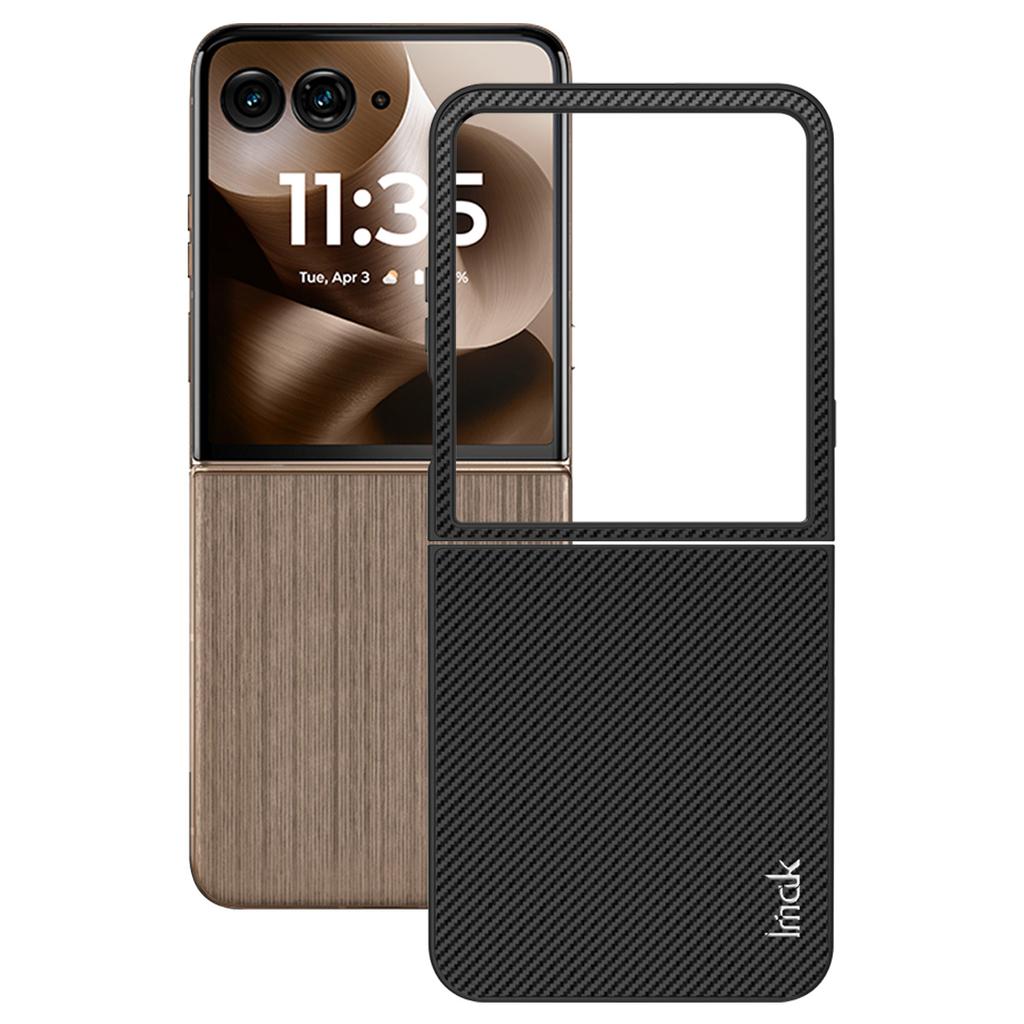 IMAK Ruiyi Series for Motorola Razr 60 Ultra 5G Case Carbon Fiber Texture Leather+PC Phone Cover