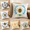 Bee Botanical Cushion Cover Soft Plush DoubleSided Printed Sofa Pillow Cushion Cover  Cozy AllSeason Durable Decor Gift