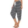 Damen Sommer Locker Retro Bedruckt Siebenhosen Jogginghose Yoga Home Jogginghose Mit Taschen