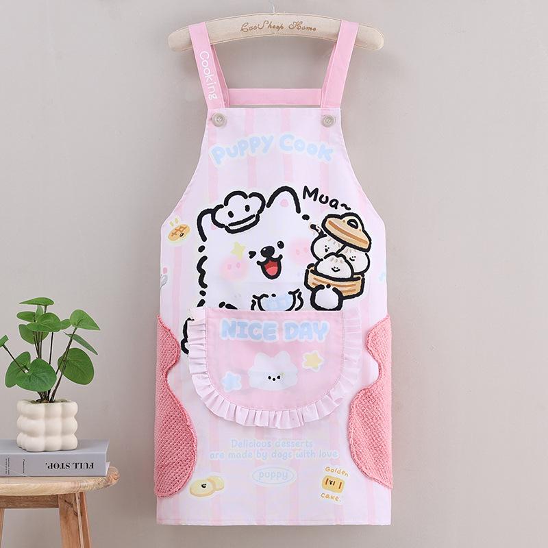 

Kitchen Apron Cooking Fashion Korean Version Cute Apron Work Clothes One Size розовый