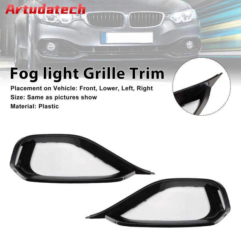 Artudatech Left & Right Fog Light Bezel Grille Front Bumper Trim Fit for BMW 428i F32 F33 F36