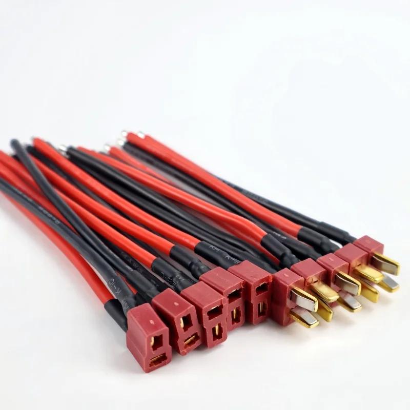 T-Type Plug Connector Male/Female 10cm 14AWG Flexible Silicone Wire for Remote Control Models Quadcopter Lithium Polymer Battery