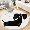 1pc Dachshund Pet Office Round Area Rug, Indoor Mat Suitable ForOffice, Under Office Chairs Bedroom Living Room Home Decor, Room Deco 081