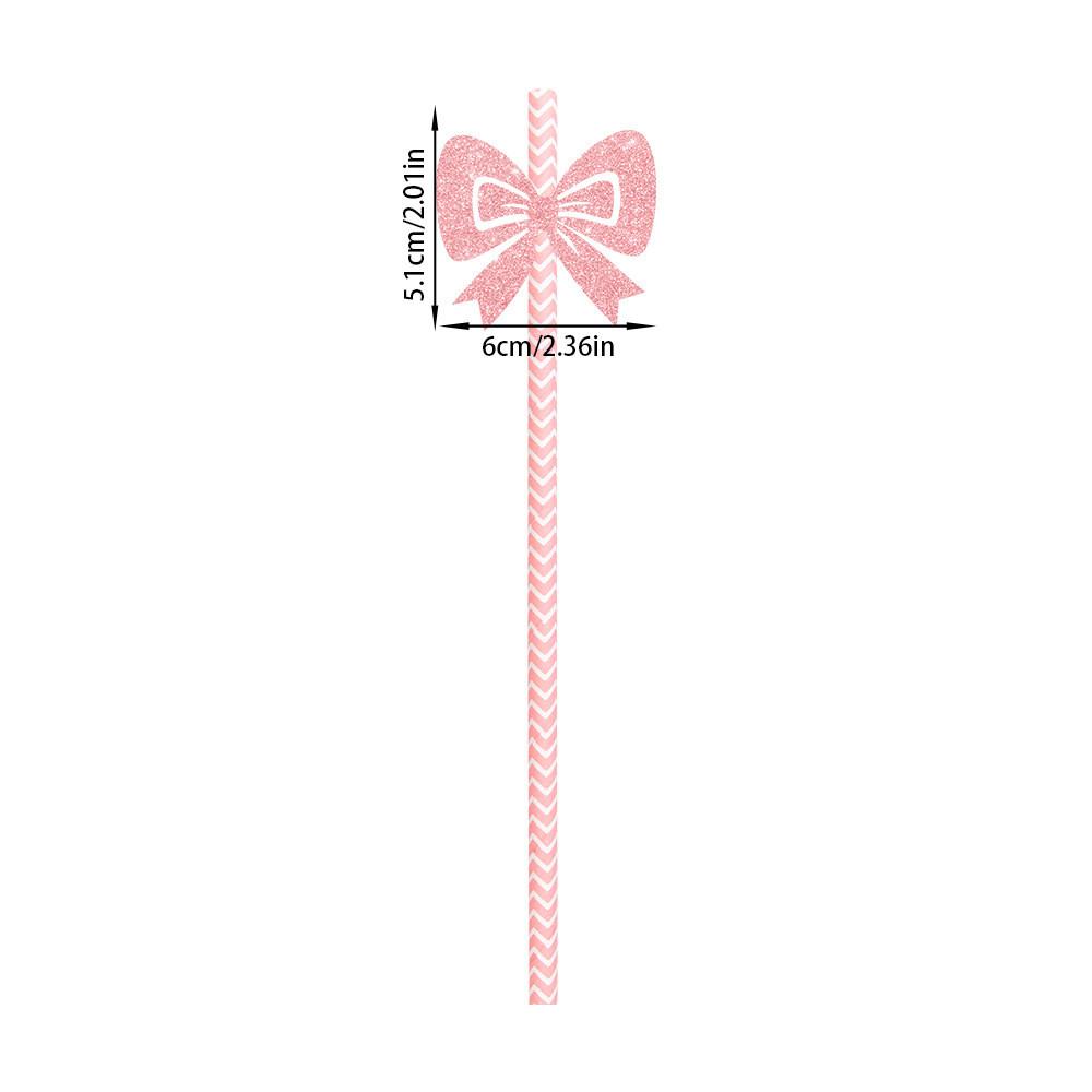 Bow Creative Decor Disposable Straw Birthday Party Scene Props Decoration