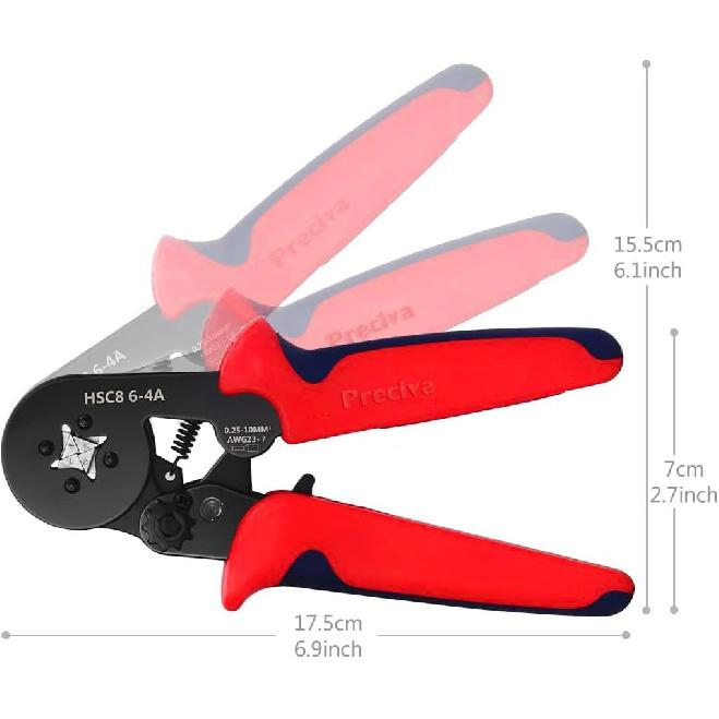 Ferrule Crimping Tool Kit, Preciva AWG23-7 Self-adjustable Ratchet Wire Crimping Tool Kit Crimper Plier Set with 1200PCS Wire Terminals Crimping