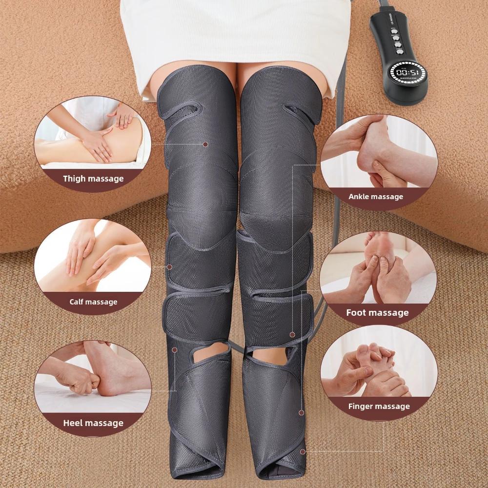 Full Airbag LCD Digital Display Air Wave Massager Leg Massage Machine Vibration Heating Foot Massager for Knee Thigh and Calf