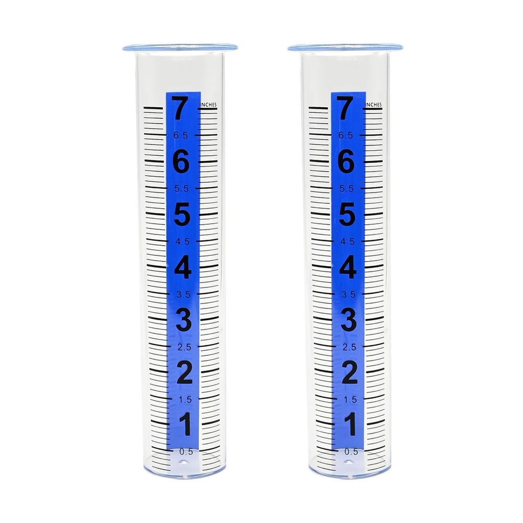 7 Inch Blue Striped Rain Gauge For Outdoor Large Font Rain Gauge With Thickened Plastic Large Digital Rain Gauge Tube