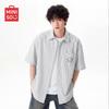 Men's Striped Casual Short Sleeve Lapel Shirt