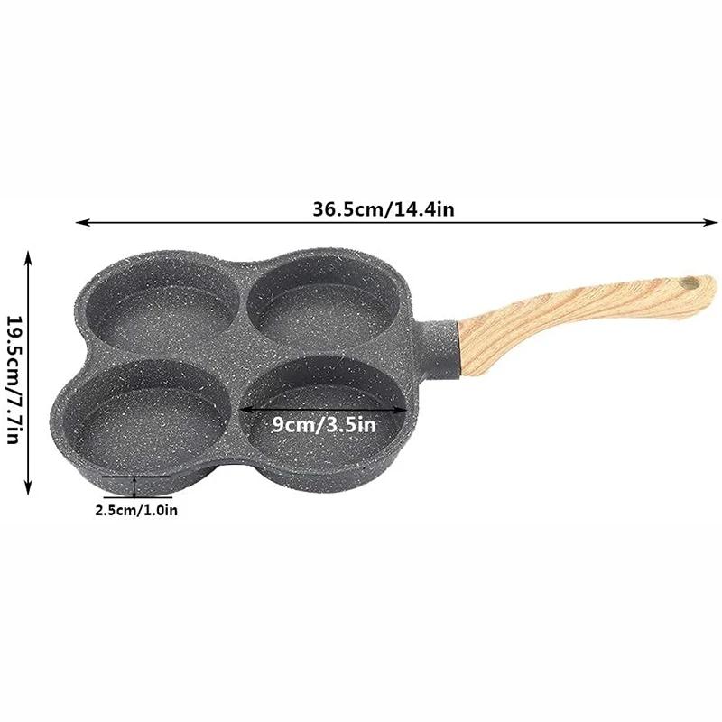 Creative 4-hole Omelette Pan, Egg Ham Pancake Machine, Frying Pan, Non-stick, No Oily Smoke, Breakfast, Barbecue Wok, Cooking Po