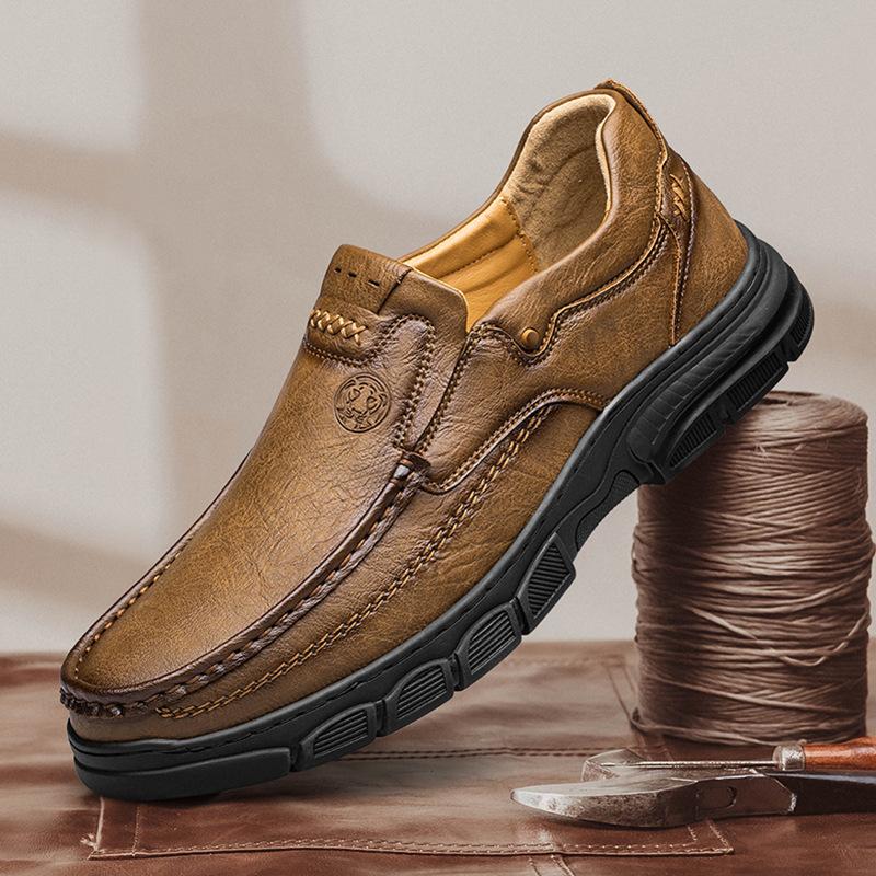 

Fashion Retro Men Casual Leather Shoes Spring Autumn Breathable Comfortable Sneakers Fashion Handmade Work Shoes Flats Shoe Loafers Plus 46