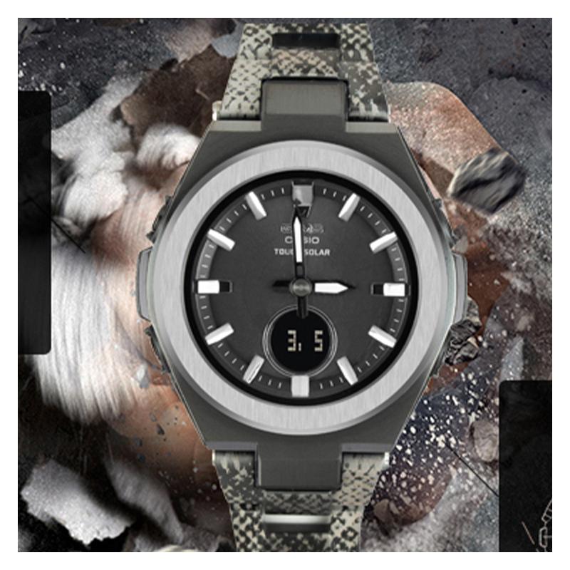 Casio BABY-G Series G-MS Limited Snake Print Series Shockproof and Waterproof Solar Powered Quartz Movement Japanese and MSG-S200DPT-1APFS-person