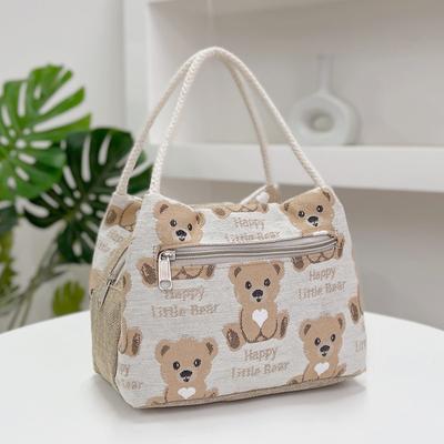 Cartoon Bear Lunch Bags For Women Large Capacity Tote Picnic Drink Lunchbox Bag Portable Outdoor Office Food Bags