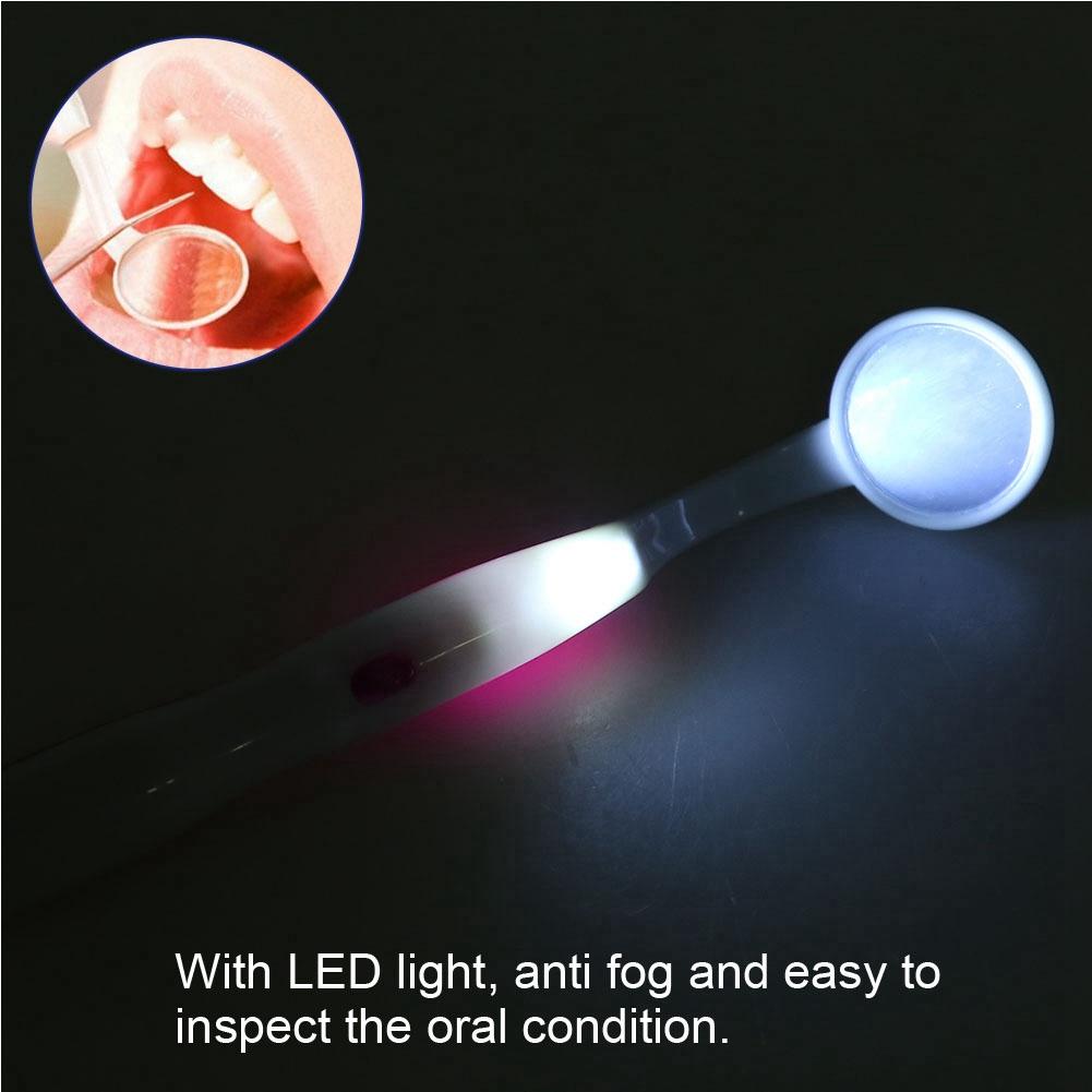 Professional Dentist Teeth Inspection Oral Mirror Dental Care Tool With LED Light