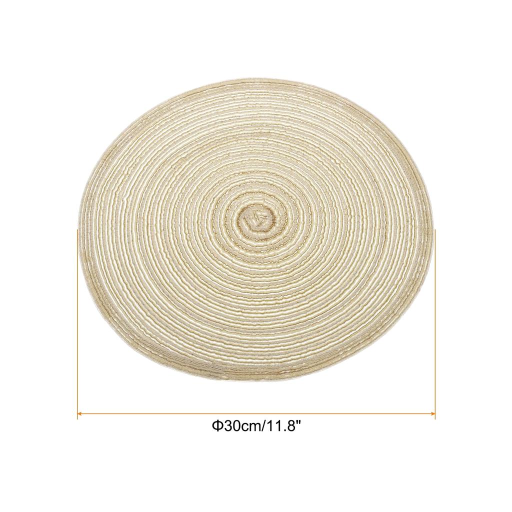 Uxcell 4er-Set Runde Geflochtene Tischsets, 12 Zoll Rutschfeste Runde Tischmatten für Esstische, Waschbar, Warme Geflochtene Tischsets für Innen- und Außenbereich, Pe