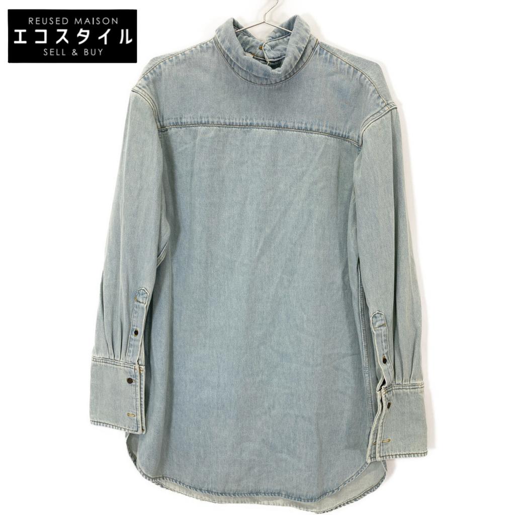 DRIES VAN NOTEN Half-button denim shirt tops 1 blueUsed