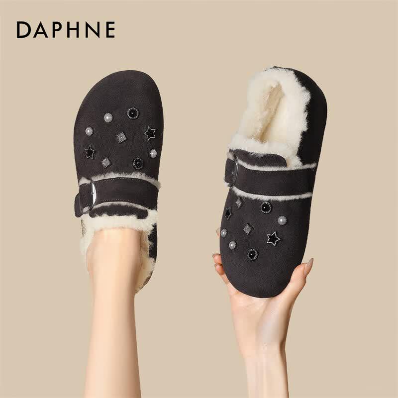 Daphne Mellard Plus Velvet Birkenstock Style Ballet Shoes 40 серый