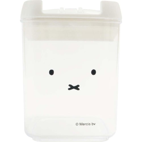 Okato Miffy Storage Container Canister, 270ml, Features a Miffy Face, Easy Lock with a Flip of the Lever, Clear Container for Easy Viewing of Contents