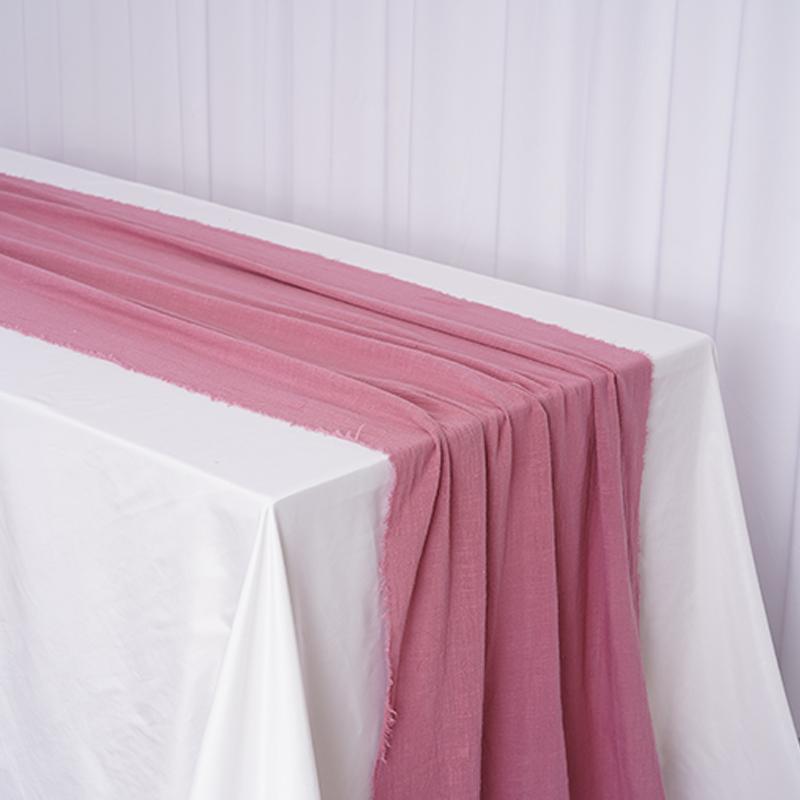 Gauze Table Runner Cotton Cloth Linen Cheesecloth Solid Color Washable Can Be Handmade For Tablecloth Wedding Decor Arch