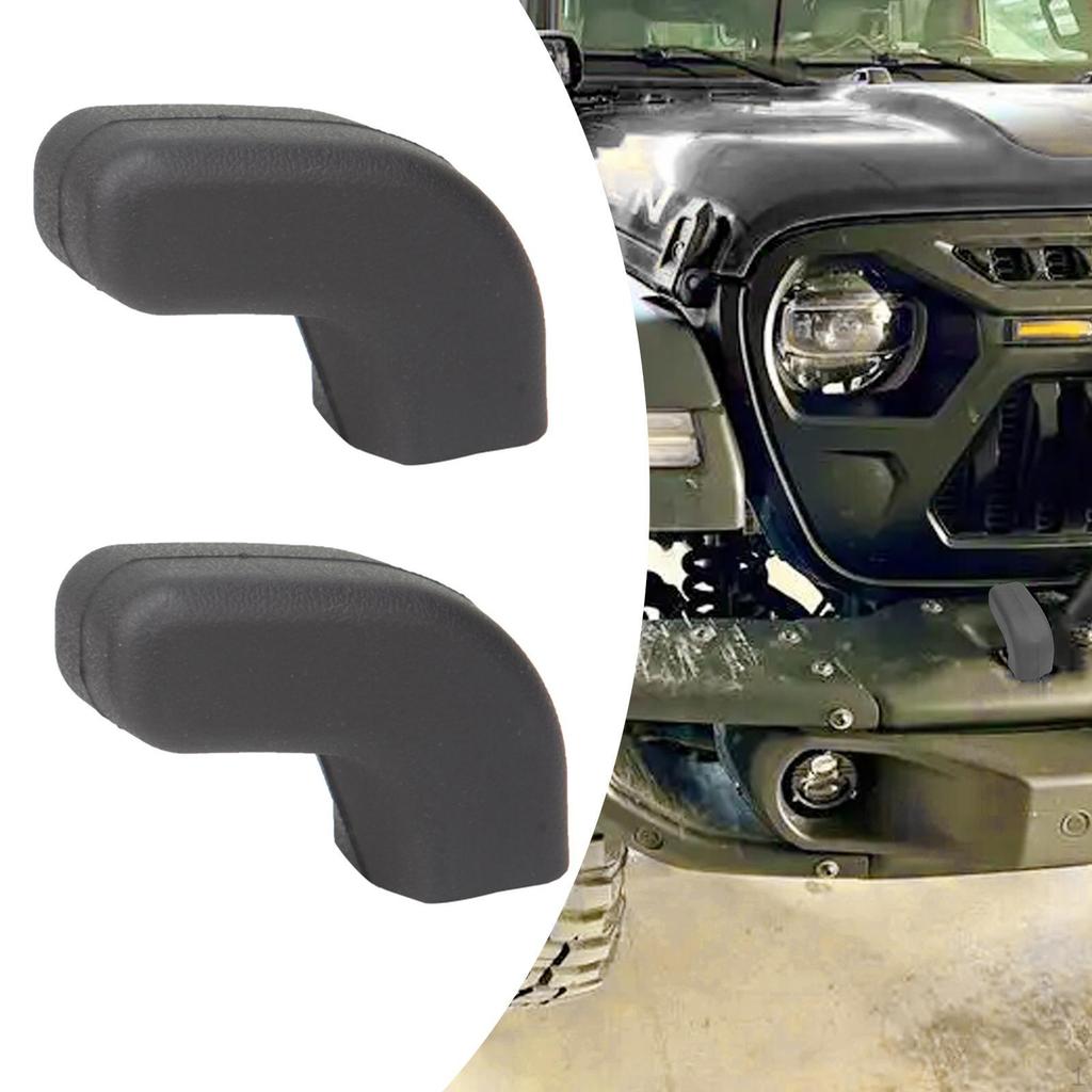 2 Pieces Front Tow Hooks Covers Accessories Easy To Install Spare Parts Rubber High Performance