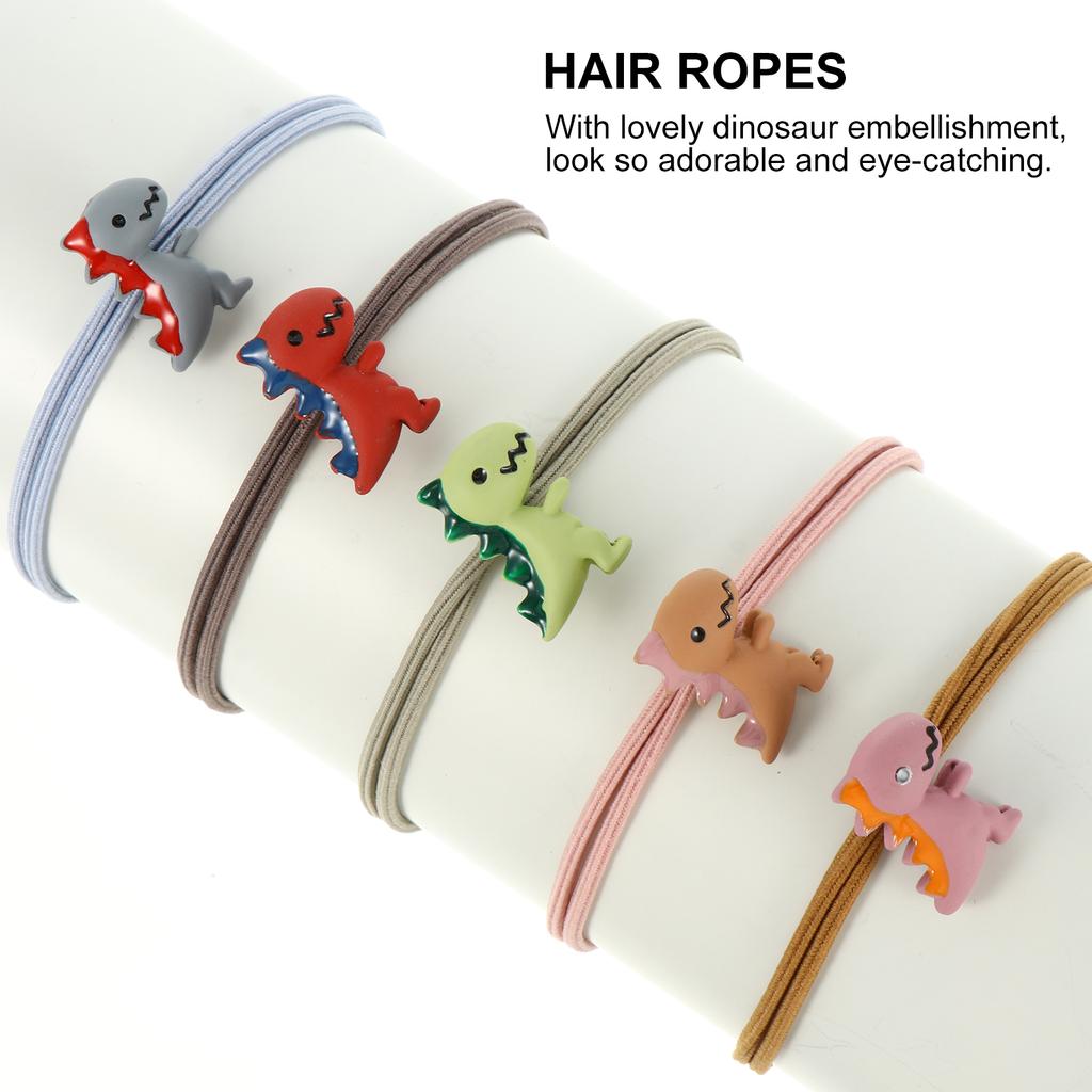 10 Pcs Dinosaur Tie Bands Cloth Accessories Girls Kids Teen Women Hair Care Styling Hair Band Travel School Party